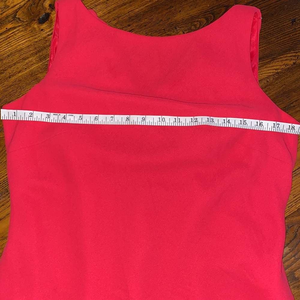 *SOLD*Evan Picone Red Drape Back Dress - Picture 3 of 7